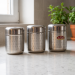 Aristo Stainless Steel Drop Pattern Dabba Set - 3 Pcs