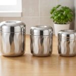 Stainless Steel Storage Dabba Set - 3 Pcs (Plain Glossy)