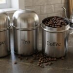 Stainless Steel Sugar Tea Coffee Dome Lid Dabba Set - 3 Pcs