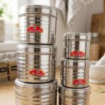 Aristo Stainless Steel Striped Dabba Set - 6 Pcs