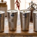 Aristocrat Stainless Steel Drinking Glass / Lassi Glass Set - 4 Pcs