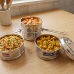 Khushi Stainless Steel Tiffin / Lunch Box Set - 3 Pcs (9x4)