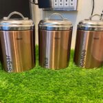 Presto Stainless Steel Canister Set of 3 for Sugar Tea and Coffee