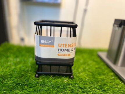 EMAY Black Metal Utensil Holder for Kitchen Countertop