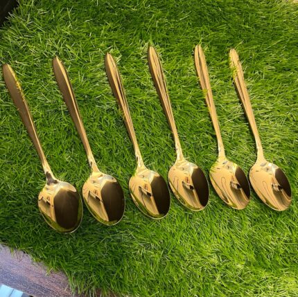 Golden Stainless Steel Serving Spoons Set of 6