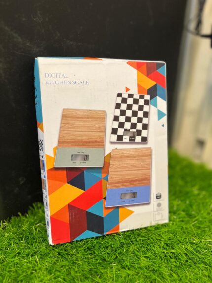 Digital Kitchen Scale with Wood Grain and Checkered Design Options