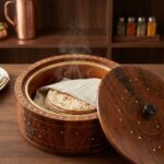 Elegant Wooden Roti Box – Decorative Chapati & Bread Storage Container