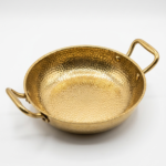 Hammered Brass Cooking & Serving Karahi with Dual Handles