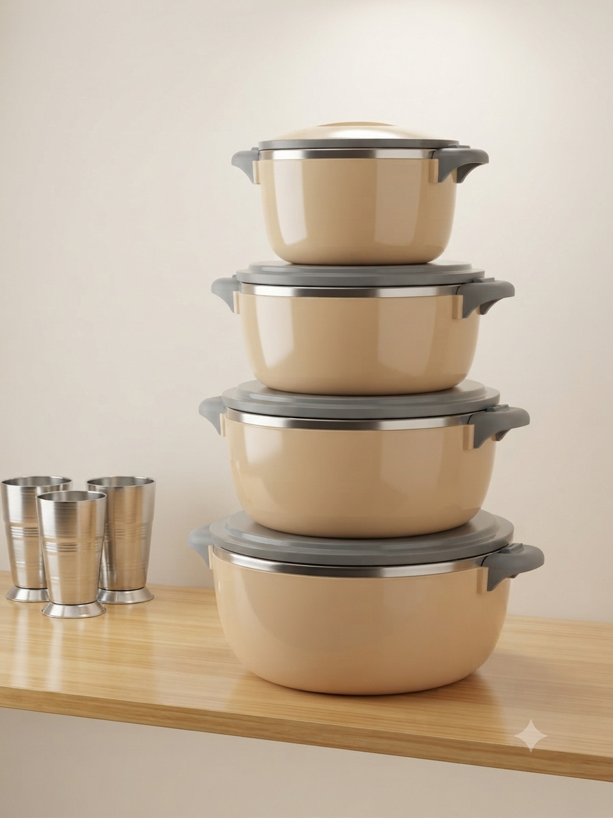 img_0855 4-Piece Insulated Hot Pot Casserole Set with Stainless Steel Lids - Image 1