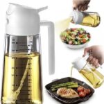 400ml Glass Oil Sprayer & Dispenser Bottle – 2-in-1 Kitchen Olive Oil Spray Bottle for Cooking, BBQ & Salad