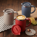 Premium Double Wall Insulated Coffee Mug with Lid – Stainless Steel Tea & Coffee Cup